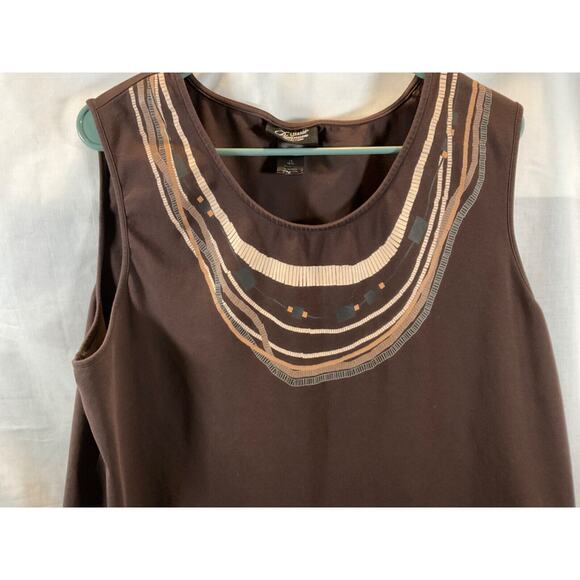 Liz & Me Platinum Collection Women’s Sleeveless Top Beaded Scoop Neck 1X 18/20 - Picture 3 of 8